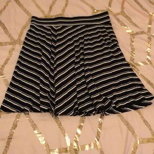 A very comfortable striped black and white skirt